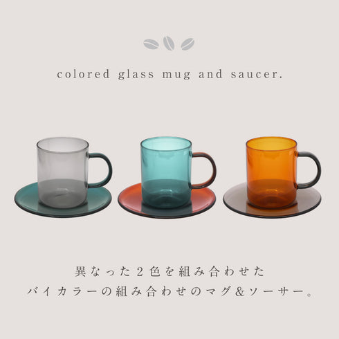 耐熱カラーガラスマグ&ソーサーセット.|s2